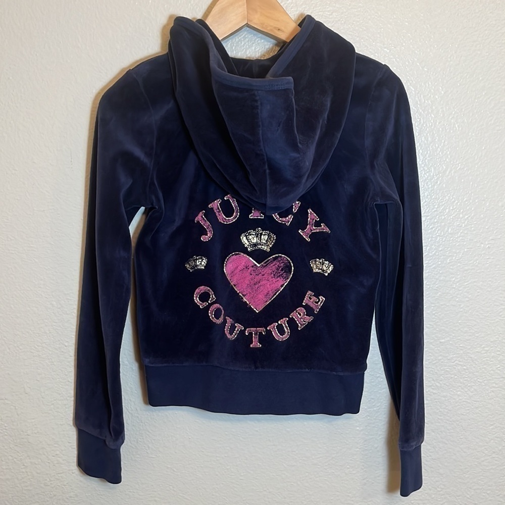 JUICY Couture Navy Blue Zipper Hoodie Sweatshirt